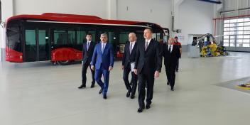 Ilham Aliyev attended the opening of a bus depot and a training center for the first European Games