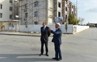 Ilham Aliyev reviewed landscaping and construction work in Pirallahi