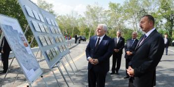 Ilham Aliyev attended the opening of the Ashagi Kungut-Aydinbulag road in Shaki