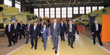 Ilham Aliyev reviewed the Kazan Helicopter Plant Open Joint-Stock Company