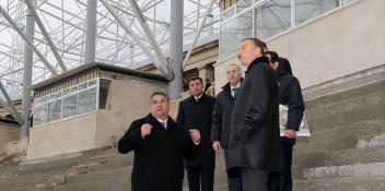 Ilham Aliyev reviewed progress of major repairs and reconstruction of the National Tofiq Bahramov Stadium