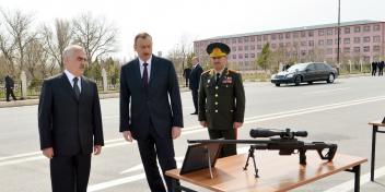 Ilham Aliyev reviewed the new equipment and weapons delivered for the military unit in the Nakhchivan Autonomous Republic