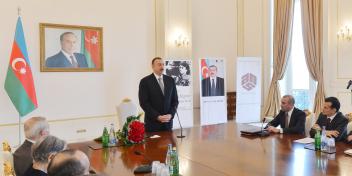 Ilham Aliyev received the “Person of the Year – 2013” award of the Foundation of National Hero Chingiz Mustafayev and ANS Group