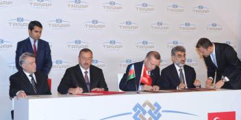 Documents were signed in the presence of Ilham Aliyev and Turkish Prime Minister Recep Tayyip Erdogan