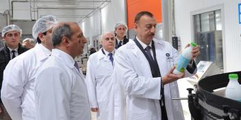 Ilham Aliyev attended the opening of the Atena dairy enterprise in the Agabayli village of Agjabadi District