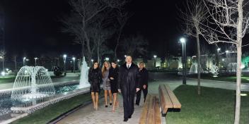 Ilham Aliyev attended the opening of a new park next to the Baku Marine Trade Port