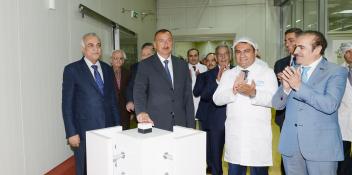 As part of a visit to Kurdamir, Ilham Aliyev reviewed a livestock breeding and dairy complex