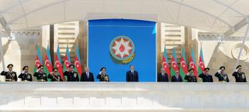 Ilham Aliyev attended the grand military parade on the occasion of the 93rd anniversary of the Armed Forces