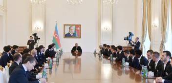 Ilham Aliyev received members of Qarabag football club