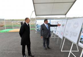 Ilham Aliyev attended a groundbreaking ceremony for the Aquatic Palace