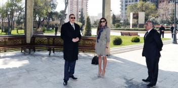 Ilham Aliyev attended the opening ceremony of the Officers’ Park in Baku