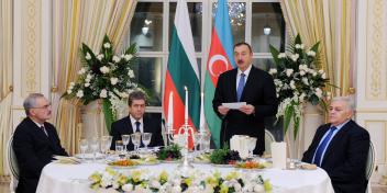 Official dinner reception was hosted on behalf of Ilham Aliyev in honor of Bulgarian President Georgi Parvanov