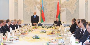 President of Belarus Alexander Lukashenko hosted an official dinner reception in honor of Ilham Aliyev