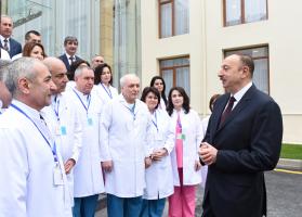 Ilham Aliyev reviewed the reconstruction work at Mingachevir City Central Hospital