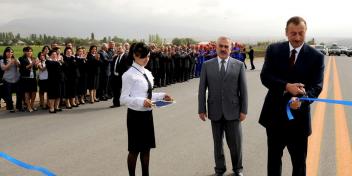 Ilham Aliyev attended the opening of Nakhchivan-Sadarak highway