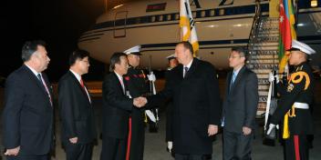 Ilham Aliyev arrived in the Republic of Korea on a working visit