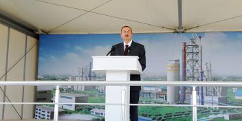 Speech by Ilham Aliyev at the opening of a new production line at the Gazakh cement plant