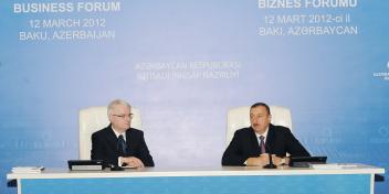 The Azerbaijani-Croatian business forum attended by President Ilham Aliyev and President of the Republic of Croatia Ivo Josipović was held