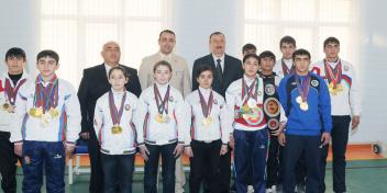 Ilham Aliyev participated at the opening of a new building of secondary school number 3 in Goranboy city