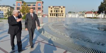 Ilham Aliyev reviewed a renovated park in Rahib Mammadov Street in the Ahmadli settlement of Baku