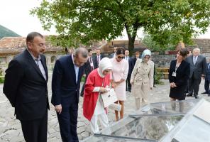 Ilham Aliyev and Prime Minister Recep Tayyip Erdogan visited the Alban temple in the Kish village of Shaki District