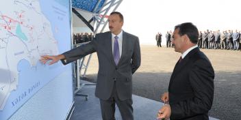 Ilham Aliyev attended the foundation-laying ceremony for the Jeyranbatan water treatment ultra-filtration facility