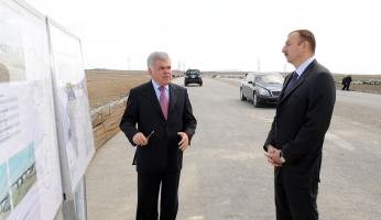 Ilham Aliyev checked out the building and reconstruction works, carried out on Alat-Astara-Iran state border highway