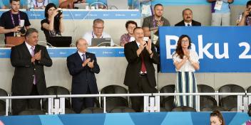 Ilham Aliyev watched taekwondo fighter Aykhan Taghizade reach the final