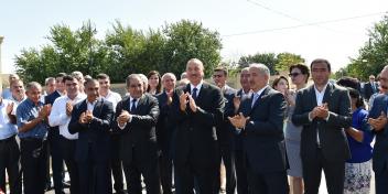 Ilham Aliyev attended the opening of the Alar-Tezekend-Uchtepe-Aligasimli-Jeferkhanli highway in Jalilabad