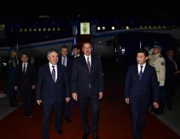 Ilham Aliyev arrived in Astana for a working visit