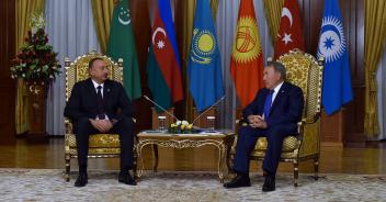 İlham Əliyevin Qazaxıstan Prezidenti Nursultan Nazarbayev ilə görüşü olub