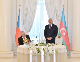 Ilham Aliyev hosted an official reception in honor of President of the Czech Republic Milos Zeman