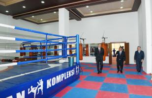 Ilham Aliyev attended the opening of Aghsu Sports Complex