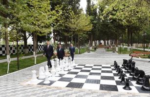 Ilham Aliyev attended the opening of the newly-reconstructed Aghsu Chess School