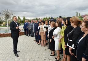 Ilham Aliyev attended a ceremony to start water supply to Aghsu