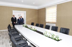 Ilham Aliyev attended the opening of a new administrative building of Goychay District branch of the New Azerbaijan Party