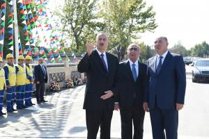 Ilham Aliyev attended the opening of Goychay-Ujar highway