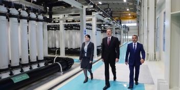 Ilham Aliyev attended the opening of Jeyranbatan ultra-filtration water purification facility complex