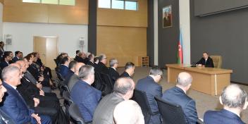 Ilham Aliyev attended the opening of a new administrative building of the Shaki Court Complex