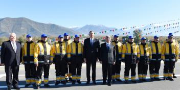 Ilham Aliyev attended the opening of the newly-reconstructed Shaki-Gakh section of the Shaki-Gakh-Zagatala highway