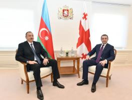 Ilham Aliyev and the Georgian Prime Minister held a one-on-one meeting