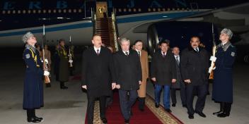 Ilham Aliyev arrived in Belarus on an official visit