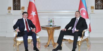 Ilham Aliyev and Prime Minister of Turkey Ahmet Davutoglu held a one-on-one meeting