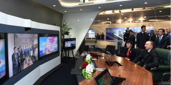 Ilham Aliyev visited Exhibition Centre of Huawei Company in Beijing