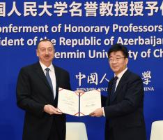 Ilham Aliyev was conferred Honorary Professorship in History by Renmin University of China