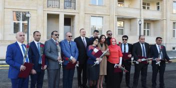 Ilham Aliyev attended the opening of a residential building for visually impaired people