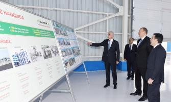 Ilham Aliyev attended the opening of Yeni Agdag gypsum plant