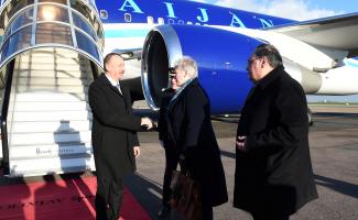 Ilham Aliyev arrived in UK for a visit