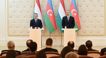 Ilham Aliyev, Hungarian Prime Minister Viktor Orban made press statements