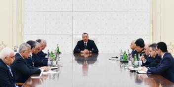 Speech by Ilham Aliyev at the meeting of the Security Council under the President of Azerbaijan